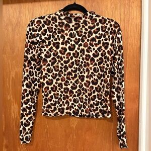 Olivia Rae Leopard Print Long Sleeve Top